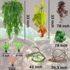 RUNANIA 9 Pieces Reptile Vines Plants, Leopard Gecko Tank Accessories Terrarium Jungle Climbing Vines Hanging Plants with Suction Cups for Bearded Dragon Leopard Gecko Lizard Snake Chameleon