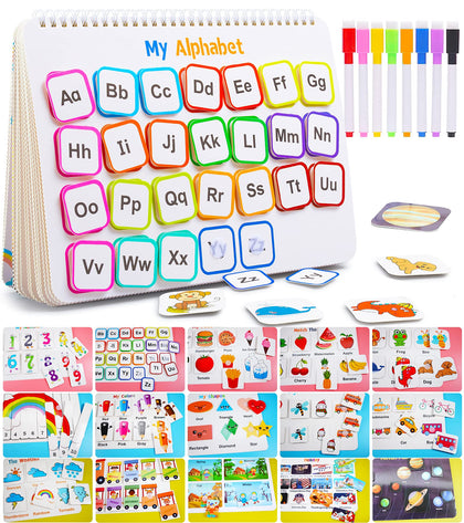 Huijing Montessori Preschool Learning Activities Newest 29 Themes Busy Book - Workbook Activity Binder / Toys for Toddlers, Autism Learning Materials and Tracing Coloring Book