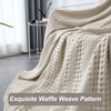 PHF 100% Cotton Waffle Weave Blanket King Size - Washed Soft Lightweight Blanket for All Season - Breathable and Skin-Friendly Blanket for Couch Bed Sofa 108