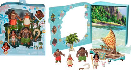 Mattel Disney Princess Moana Small Doll Story Pack with 1 Moana Doll, 5 Character Figures and 1 Accessory from the Movie