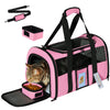 SECLATO Cat Carrier, Dog Pet Carrier Airline Approved for Cat, Small Dogs, Kitten, Carriers Medium Cats Under 15lb, Collapsible Soft Sided TSA Travel Carrier-Pink
