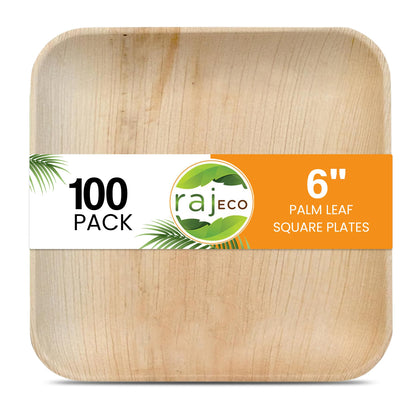 Raj Palm Leaf Plates [100-Pack] 6