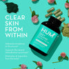 HUM Daily Cleanse Acne Supplements - Support for Clear Skin & Improved Digestion with Organic Algae, Detoxifying Herbs, Vitamins & Minerals - Skin Supplement for Women and Men (60 Vegan Capsules)