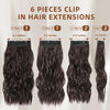 Fliace Clip in Hair Extensions, 6 PCS Natural & Soft Hair & Blends Well Hair Extensions, Dark Brown Long Wavy Hairpieces(20inch, 6pcs, Dark Brown)