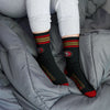 For Bare Feet NFL 4 Stripe Deuce Crew Sock, San Francisco 49ers, Medium