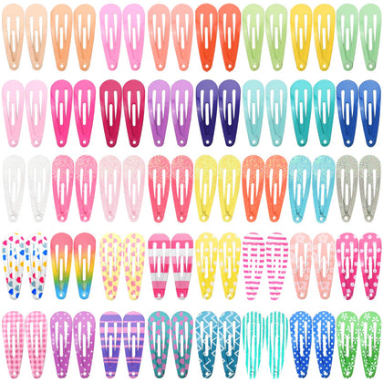 Toddler Hair Clips, Funtopia 80 Pcs (1.2 Inch, 3cm) Cute Mini Snap Hair Clips for Baby Girls Kids, Colorful Small Barrettes Metal Hair Clips for Fine Hair