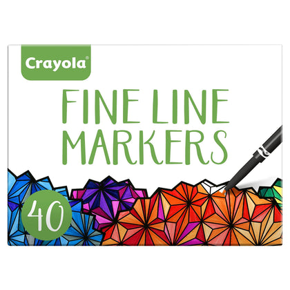 Crayola Fine Line Markers For Adults (40 Count), Fine Line Markers For Adult Coloring Books, Thin Markers, Gift for Teens [Amazon Exclusive]