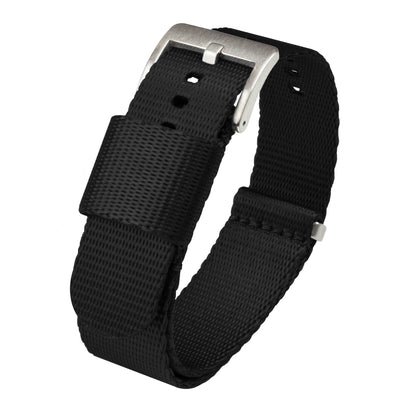 20mm Black - BARTON Elite NATO® Style Watch Strap - Stainless Steel Buckle - Seat Belt Nylon Watch Bands
