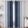 Estelar Textiler Navy Blue and Greyish White Blackout Curtains for Bedroom 84 Inches Long, Full Room Darkening Grommet Curtains for Living Room,Thermal Insulated Ombre Drapes,52Wx84L,2 Panels