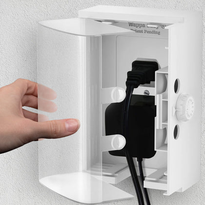Clear Outlet Cover Box [Patented] Double Lock for Much Better Toddler Proofing, Easier Operation, Simple 3 Step Install with Included Screws. Provides Extra Space Inside for Plugs