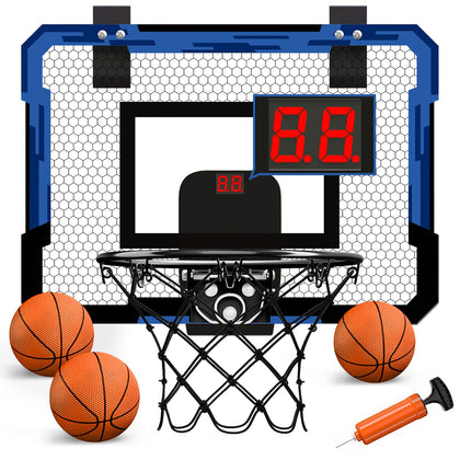 QDRAGON Mini Basketball Hoop, Over The Door for Indoor, with 3 Balls/Inflator/Breakaway Rim, Toy Gifts for Kids and Adults