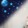 1008Pcs Glow in The Dark Stars, Glow in The Dark Moon for Ceiling Planets Space Wall Stickers Solar System Galaxy Wall Decals for Kids Boys Bedroom Living Room Decoration -Blue