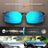 ATTCL Men's Fashion Driving Polarized Sunglasses for Men Al-Mg metal Frame 8177BLACK-BLUE