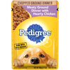 PEDIGREE CHOPPED GROUND DINNER Adult Soft Wet Dog Food With Hearty Chicken, 3.5 oz Pouches, 16 Pack