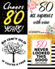80th Birthday Wine Bottle Labels Stickers, 1941 Bday Milestone Gifts for Her or Him, Cheers to 80 Years, Funny Eighty Party Decorations for Adult, Women, Men, Friend, Wife, Mom, Husband, Set of 8