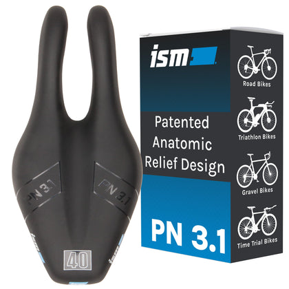 ISM PN 3.1 Padded Road Bike Saddle - Professionally Designed Noseless Bicycle Seat for Road, Time Trial, Triathlon, and Gravel Bikes - Performance Road Bike Seat for Reduced Numbness and Leg Clearance