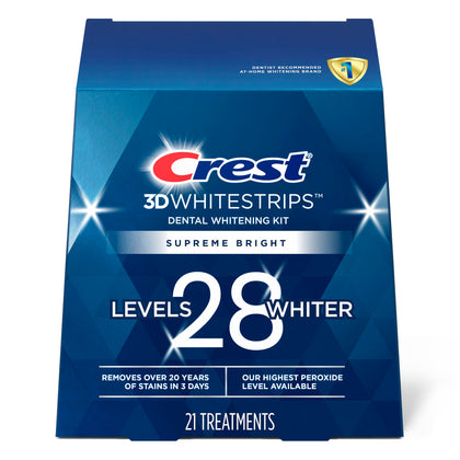 Crest 3D Whitestrips, Supreme Flexfit, Teeth Whitening Strip Kit, 42 Strips (21 Count Pack)