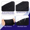 Compression Socks, Men's Thigh High Compression Stockings, 20-30mmHg Compression Stockings with Non-slip silicone (L)