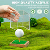 JupDec Golf Ball Display Case Clear Acrylic Memorabilia Stand Cube Holder with Wood Base & Tee, Dust Protection Transparent Storage Box for Single Ball Souvenir Golfball Collections, Brown, 1 Pack