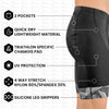 SLS3 Triathlon Shorts Mens - Padded Tri Shorts Mens Triathlon Shorts - 2 Pocket FX Triathalon Shorts, Medium Compression (Jet Black, Medium)