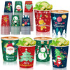 BYMIOYA 48 Pcs 9oz Christmas Paper Cups, Disposable Cups with 6 Designs Including Santa Claus, Christmas Trees, etc. Perfect for Xmas Party Drinks, Coffee, and Wine, for Christmas Night Decorations