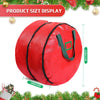 Double Layer Christmas Wreath Storage Container Bag Wreath Storage Pure Color Seasonal Garland Holiday Container Festive Wreath Storage Box with Dual Zippers and Handles for Xmas (Red,30 Inch)