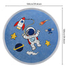 Choc chick Space Kids Rug for Playroom Bedroom, Blue Round Area Rugs, Non-Slip Play Mat, Children Toddlers Boys Room Decor 3.3ft
