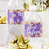 Sweet 16 16th Birthday Party Water Bottle Labels, 24 Count