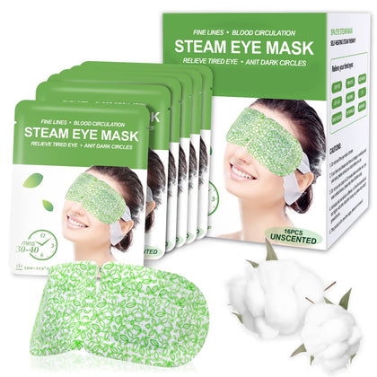 16 Packs Steam Eye Masks for Dry Eyes, SPA Warm Eye Mask, Relief Eye Fatigue Hot Sleep Eye Mask for Puffy Eyes Mask, Disposable Moist Heating Compress Pads for Sleeping- Unscented3