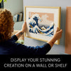 LEGO Art Hokusai - The Great Wave 31208, 3D Japanese Wall Art Craft Kit, Framed Ocean Canvas, Creative Activity Hobbies for Adults, DIY Home, Office Decor