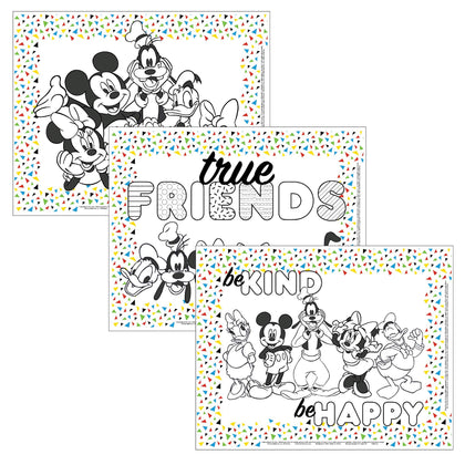 Disney Baby by J.L. Childress Disposable ColorMe Placemats, 24 Pack - Paper Stick-On Placemats with Coloring Fun, Airplane Tray Table Cover