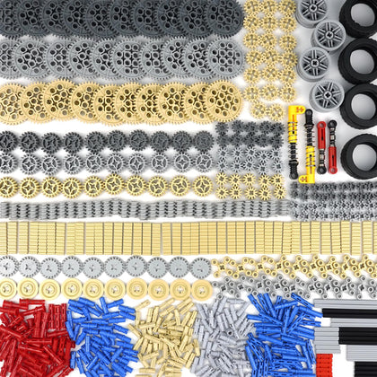 Gears and Wheels Axles Kits Sets, Compatible with Lego-Technic-Parts Pieces, 652pcs Car Bulk Parts Engine Kit Building Blocks Accessories Children Toys