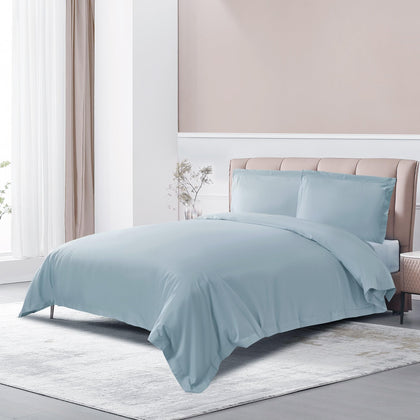 100% Long-Staple Cotton Duvet Cover, from Luxury Bedding Brand TheCotton&Silk, Twin XL, Misty Blue