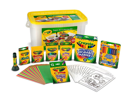 Crayola Super Art Coloring Kit (100+ Pcs), Arts & Crafts Set, Holiday Gift for Girls & Boys, Coloring Supplies, Styles Vary [Amazon Exclusive]