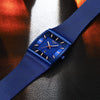 Men's Watches Business Fashion Top Brand Luxury Dress Casual Watch Mesh Strap Waterproof with Date Square Wristwatch (Blue)