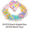 JOYIN 28 Packs Valentine Mochi squishy toy with Heart Boxes Party Favors Set for Kids Valentine Classroom Exchange, Holiday Party Game Prizes School Gift Exchange Classroom Rewards