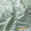 JANZAA 3 Pieces Duvet Cover Queen, Sage Green, Floral Duvet Cover with Zipper Closure 4 Ties (2 Pillow Cases)