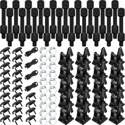 Qunclay 88 Pieces Baby Proofing Kit Includes 20 Child Safety Cabinet Locks 20 Adjustable Safety Latches 20 Clear Corner Guards and 24 Outlet Covers with 4 Keys to Keep Your Kids Safe at Home (Black)