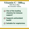 Nature's Bounty Vitamin C 500 mg with Rose Hips Chewable Tablets, Orange Flavor 90 ea (Pack of 2)