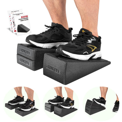 Slant Board Foot/Calf Stretcher, 3 Pcs Incline Board for Plantar Fasciitis Physical Therapy Equipment, Adjustable Foam Slant Board Wedge Great for Exercises, Squats and Calf Stretching