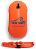 New Wave Swim Bubble for Open Water Swimmers and Triathletes - Swim Safety Buoy Float (Orange)