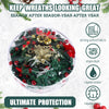 4 Pieces Clear Christmas Wreath Storage Container 24 Inches Xmas Wreath Storage Bag Plastic Christmas Garland Container with Dual Zippers and Reinforced Handles for Xmas Seasonal Wreath (Clear)