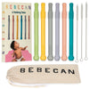 BEBECAN Teething Sticks for Babies 0-36 Months - Super Soft Silicone Teethers in 6 Vibrant Colors, Infant Teething Relief, Multicolored Teething Tubes Baby Gift Teethers