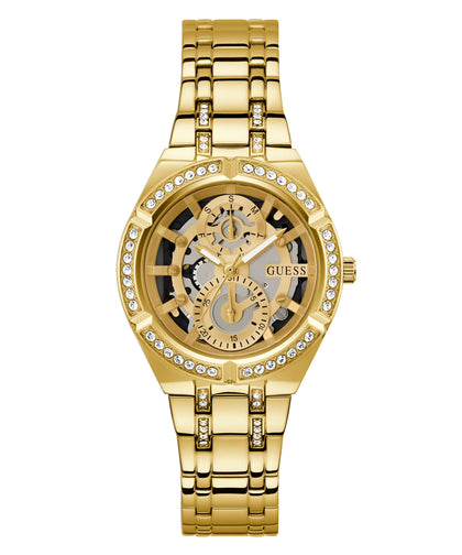 GUESS Women's 36mm Watch - Gold Tone Bracelet Champagne Dial Gold Tone Case.