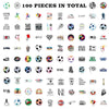 160 Pieces Soccer Team Gifts for Girls 20 Pieces Soccer Scrunchies Hair Ties,20 Pieces Soccer Bracelet,20 pieces Soccer Makeup Bag and 100 Pieces Soccer Stickers (Soccer)