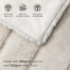 Cozy Bliss Faux Fur Throw Blanket for Couch, Cozy Warm Plush Striped Blanket for Sofa Bedroom Living Room, 50 * 60 Inches Beige