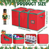 Paterr 2 Pcs Christmas Ornament Box with 64 Ornaments Dividers 600d Waterproof Oxford Cloth Box Christmas Red Storage Container Large Capacity Ornament Keeper for Holiday (25.59