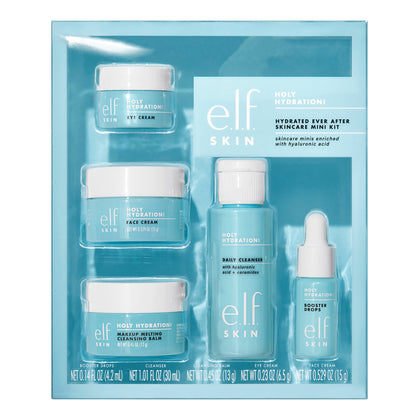 e.l.f. SKIN Hydrated Ever After Skincare Mini Kit, Cleanser, Makeup Remover, Moisturizer & Eye Cream For Hydrating Skin, TSA-friendly Sizes