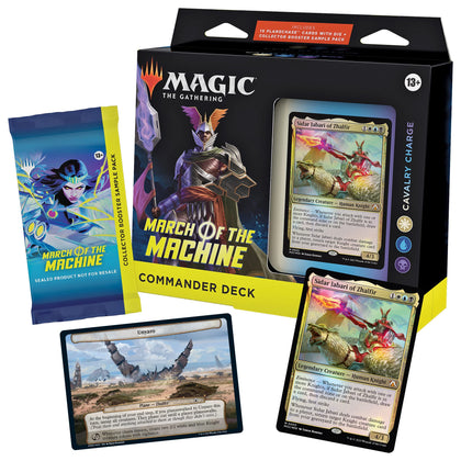 Magic The Gathering March of the Machine Commander Deck - Cavalry Charge (100-Card Deck, 10 Planechase cards, Collector Booster Sample Pack + Accessories)