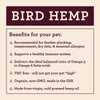 Hemp Well Bird Hemp Oil -Reduces Feather Plucking, Suppresses Destructive Behavior and Promotes Relaxation, Immune Support, Organically Sourced - 2 Ounces